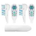 4 Pcs Replacement Tooth Brush Heads with Soft Bristles | Sensitive Toothbrush Heads Compatible with Oral-B 3733 4732 4734 Models  Dual Cleaning Action, Snap-On Design for Daily Oral Care & Cleaning