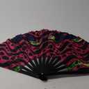 GloFX Folding Fan - Heat Wave - Large Rave Clack Folding Hand Fan for Men and Women - for EDM, Music Festival, Club, Event, Party, Dance, Performance, Decoration, Gift