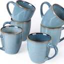 GBhome Ceramic Coffee Mugs Set of 6, 12oz Stoneware Coffee Mugs Set For Dad Mom Women MEN, Light Weight Ceramic Coffee Cups for Latte/Tea/Beer/Hot Cocoa, Dishwasher & Microwave Safe