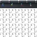 50 Gutter Light Hooks Outdoor Aluminum Gutter Clips Hanging String Lights for Holiday Christmas Halloween (Silver)