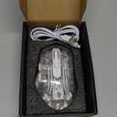 HXMJ-Wireless Gaming Mice with Transparent Crystal Shell,Tri-Modes (USB Wired+2.4G Wireless+Bluetooth),Silent Click,RGB Backlit-White