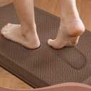 Ophanie Kitchen Mats for Floor, 3/4 inch Thick, 17x24 Anti Fatigue Cushioned Mat, Kitchen Rugs, Waterproof, Comfort Ergonomic Standing Mat for Office, Home, Sink, Brown Non-Slip Ridged Bottom