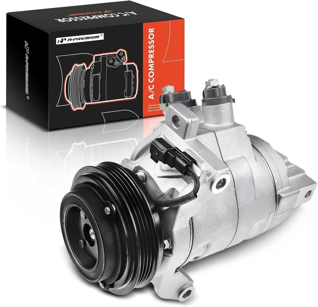 A-Premium Air Conditioner AC Compressor with Clutch Compatible with Ford F-150 2015-2017 3.5L, 2018-2020 3.3L, DKS20 Style, 4 Grooves (Not 6 Grooves)