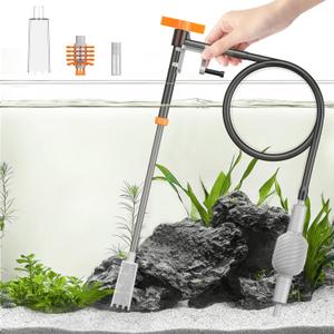 Pawfly 3-in-1 Aquarium Water Changer, Gravel Cleaner & Tank Brush  Fish Tank Cleaner with Adjustable Flow, Extendable 1116in Tubing & 3.75ft Hose for Sand Washing, Water Changing and Maintenance