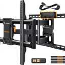 Perlegear Full Motion TV Wall Mount with Power Strip for 47–90 Inch TVs