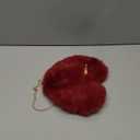 Miayon Heart Shaped Faux Fur Clutch Purse Fluffy Crossbody Shoulder Bag for Women Halloween Christmas Valentine Dark Red