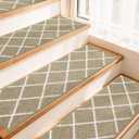 COSY HOMEER Edging Stair Treads Non-Slip Carpet Mat 28inX9in Indoor Stair Runners for Wooden Steps, Stair Rugs for Kids and Dogs, 100% Polyester TPE Backing 15pcs, Beige