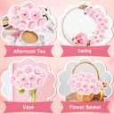 Thiccywoov 50 Pcs Artificial Flowers, 3.2 Inches Silk Rose Head Flowers Fake No Stem for Wedding Bridal Bouquet Home Floral Decor DIY Centerpieces Arrangements Party Tables Decoration(Light Pink)