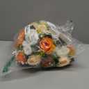 NUPTIO Flower Balls for Wedding Centerpieces: 9.5 Inch Diameter Orange Artificial Flower Ball Arrangement Bouquet Fall Party Table Decor - Fake Rose Autumn Weddings 2 Pcs