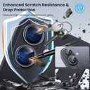 4 x Compatible for iPhone 17 Camera Lens Protector, Explosion-Proof 9H Tempered Glass with Clear Original Style Ring, Ultra HD Clarity, Anti-Scratch Lens Protection Cover, Case Friendly (Clear)