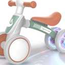 Colorful Lighting Baby Balance Bike Toys for 1 Year Old Boy Girl Gifts, 10-36 Month Toddler Balance Bike, No Pedal 4 Silence Wheels & Soft Seat First Bike, One Year Old Boy Girl Birthday Gifts