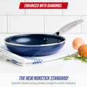 Blue Diamond 8" Nonstick Frying Pan Skillet, Diamond Infused PFAS-Free Ceramic, Dishwasher & Oven Safe, Stainless Steel Handle, Durable Non Toxic Metal Utensil Safe, Egg & Omelet Pan, Blue
