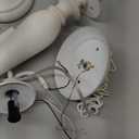 6-Light Chandelier Farmhouse Chandeliers for Dining Room Lighting Fixture, French Country White Chandelier Brown White Wood Chandeliers for Living Room Bedrooms Dining Room Foyer