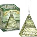 All Seeing Eye Dollar Pyramid Christmas Tree Ornament