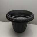 Pure Garden Outdoor Planter 2-Pack - 16x18-Inch Urn Planters - Plastic Plant Pots for Indoor, Outdoor, or Front Porch Decor - Flower Pots (Black)