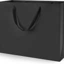 Extra Large Black Gift Bags: 16x6x12 Inch Black Paper Bags With Handles Bulk For Party Shopping Birthday Wedding,  12" x 16"