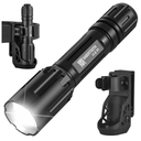 SABERTOOTH Police Tactical Flashlight-2200 High Lumen Duty Belt Flashlight for Law Enforcement Defense Single Mode Flashlight with Holster Tactical Gear Safety Accessories(Black)