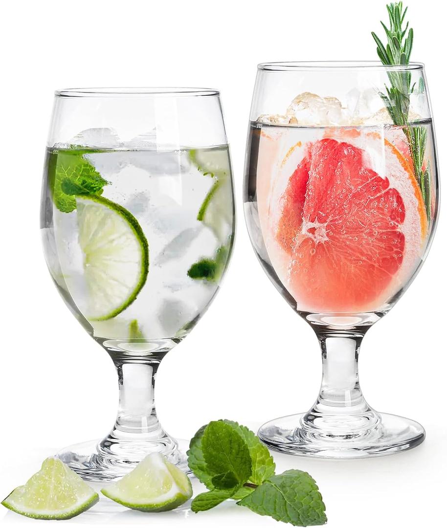 Bekith 12 Pack Goblet Party Glasses, 13-Ounce Classic Beverage Glass Juice Glasses, Clear