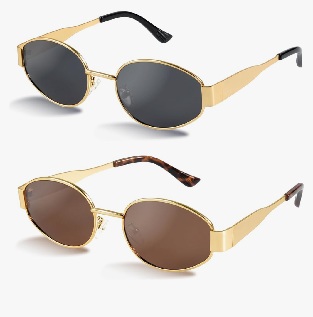 livho 2025 Trendy Oval Sunglasses - Stylish Polarized Shades for Everyday - Retro Metal Frames