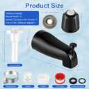 Metal 2 Piece Shower Knob Replacement, with Tub Spout, 2 Handle Tub Shower Faucet Set Compatible with Pfister Verve Tub Shower Faucet Hot and Cold Handles(Matte Black)