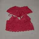 Lilosy Sexy Sheer Floral Lace Pajamas Lingerie Set High Waist Sleepwear Bra and Panty 2 Piece Nightwear (Mediu, Hot Pink)
