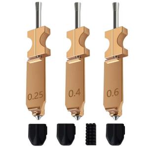 HzdaDeve 3PK Upgraded 0.25MM 0.4MM 0.6MM Hotend Kit for Flashforge AD5X Quick-Detachable Nozzle Extruder Quick Release Nozzle Heater Block Throat Tube with Extra 3PK Silicone Cover 1PK Nozzle Brush