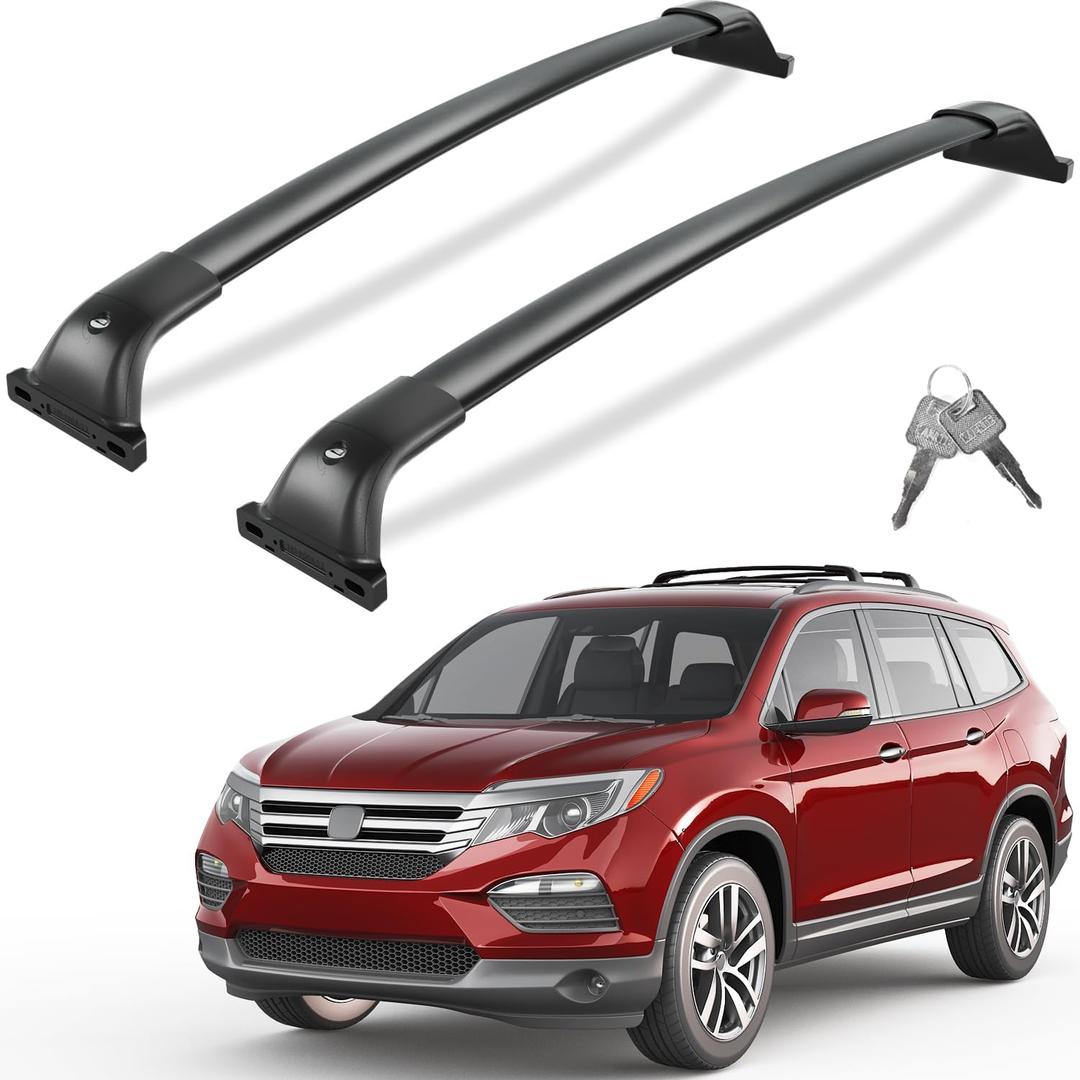 Tuyoung 300lbs All Aluminum Roof Rack Cross Bars Compatible with Honda Pilot 2016-2022 with Flush Rails, Lockable Crossbars Rooftop Cargo Bag Kayak Luggage Snowboard Carrier Kayak Bike Accessories