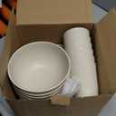 18pcs Wheat Straw Dinnerware Sets HXYPN Unbreakable Reusable Dinnerware Set Kitchen Cups Plates and Bowls Sets Dishwasher Microwave Safe Plates