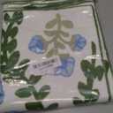 TAOSON Pack of 2,Blue Flowers Green Vines Patterned Embroidered Throw Pillow Cover,Cotton Cushion Covers, Spring Farmhouse Decor, Valentine's Day Gift Square Farmhouse Floral Pillow Case 20" x20"