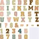 176 Pcs 7 Inch Large Bulletin Board Alphabet Letters and Numbers with 340 Pcs Adhesive Dots, Big Paper Letters Cutouts for Classroom School Bulletin Board Chalkboard Decor(Retro)