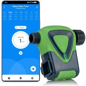 Sprinkler Timer Smart Water Timer: Zigbee Hose Watering Timer, Automatic Irrigation System Controller, App Remote Control, Tuya Zigbee Hub Required, Smart Irrigation Controller for Outdoor Watering