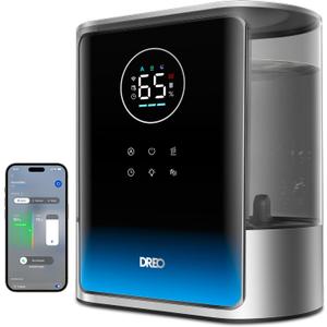 DREO 8L Smart Humidifier Large Room 600ft, HM717S, 80H Runtime Supersized Warm and Cool Mist Humidifiers for Bedroom Baby, 28dB Quiet Air Humidifier for Plants Indoor, Home, Whole House, Silver