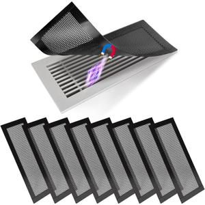 8P Magnetic Floor Vent Covers 4 x 10 Inch Air Vent Screen Cover Magnetic Floor Register Vent Covers Magnetic PVC Vent Mesh for Home Wall Ceiling Floor Catches Debris