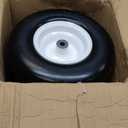 13x6.50-6 Flat-Free Heavy Duty Smooth Tires w/Steel Rim for Deck below 66" Commercial Grade Lawn Mowers- Ajustable Hub Length- 4"-7.1" with 5/8" Precision Ball Bushing (2-Pack)