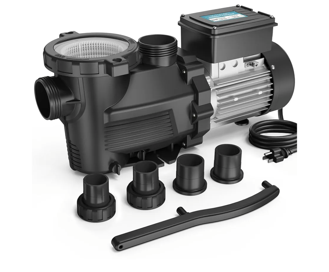 In/Above Ground Pool Pump, Self Primming High Flow (Dual Speed, 2HP, 5200 GPH, 115V)