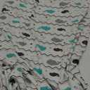 American Baby Company Printed 100% Cotton Knit Fitted Contoured Changing Table Pad Cover - Compatible with Mika Micky Bassinet, Aqua Whale, for Boys and Girls