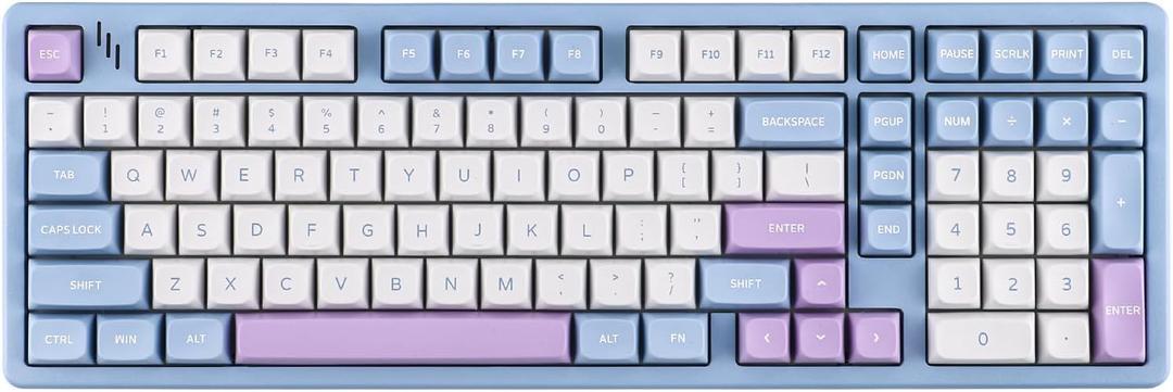 Blade101 Wireless Aluminum Gaming Keyboard, BT5.0/2.4GHz/USB-C Hot Swappable Custom Mechanical Keyboard with 8000mAh Battery, Gasket Structure, RGB Backlit, NKRO for Win/Mac (Blue)