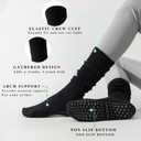 Scrunch Pilates Grip Socks for Women, Yoga Slouch Socks with Grip for Dance Gym Exercise (M)