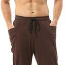 Hoerev Mens Cotton Running Athletic Sports Fashion Walking Running Yoga Breathable Pants Trousers (Brown, XL)