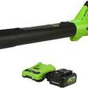 Greenworks 24V (110 MPH / 450 CFM / 125+ Compatible Tools) Cordless Brushless Axial Leaf Blower, 4.0Ah Battery and Charger Included