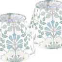 GO&SO 9" Lamp Shades Set of 2 Mini Small,Printed Floral Lampshades for Table Lamps,Wall Lamps, 5" Top 9" Bottom 6.4" High Spider Modern Art Deco Lampshade Replac (Clip Lamp Adapter Not Included)