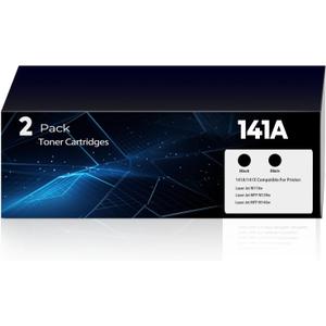 141A Toner Cartridges 2 Black Replacement Pro M110w for HP 141A 141X Toner (with Chip) W1410A W1410X Works for MFP M140w M139(2 Black) (Standard Yield)