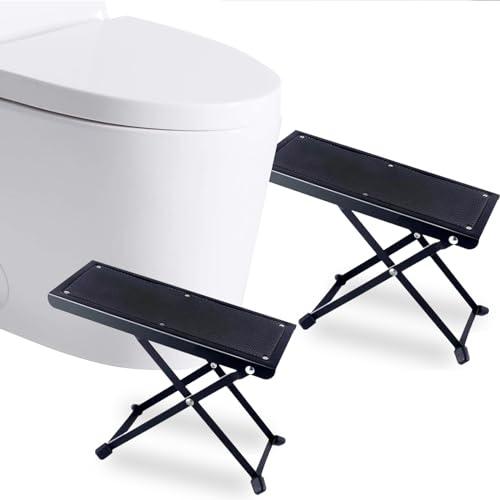 One Pair Folding Squatting Stool | Multi-Function Foldable 6-9" Height Squatting Toilet Step Stool | Multi-Function Toilet Stool Portable Step for Home Bathroom (Black) 2Pcs