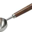 Vintage Coffee Measuring Spoon - 304 Stainless Steel, Coffee Scoop,10g Capacity, Walnut Handle - Perfect for Coffee, Tea, and More (Silver)