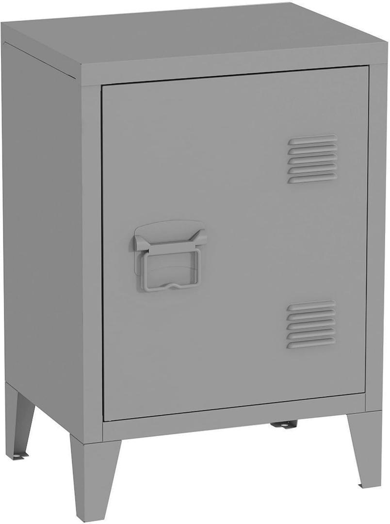 MIOCASA Metal Nightstand Modern End Side Table Steel Bedside Storage Cabinet with Shelf Easy Assembly for Living Room Bedroom, 15.7 inches x 11.8 inches x 22.4 inches