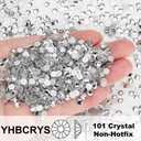 NHFGlitter Cold Fixation Crystal Cristales Non-Hotfix Silver Back Flatback Rhinestones for Bags Shoes Garment Phone DIY Nail Art,101,SS20 (5mm SS20 1440pcs)