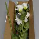 34.5" White Artificial Flowers Silk Fake Flower 3Pcs Eustoma Lisianthus Flowers with Long Stem Faux Flowers Arrangement Branch with 4 Heads for DIY Wedding Party Centerpiece Bouquet Table Home Decor
