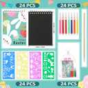 24 Pack Easter Classroom Gifts for Students Rainbow Scratch Crafts Art Mini Coloring Books School Classroom Candy-Free Prize Teacher Gift Bulk Easter Basket Stuffer Party Favor for Kid