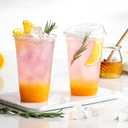 AOZITA 100 Pack 16 oz Plastic Cups With Strawless Sip-Lids, Iced Coffee Cups With Lids BPA Free, Disposable Clear Cups, To Go Cups for Smoothies, Party Drinks, Bubble Tea, Cold Beverage