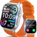 Smart Watch for Men Women(Dial/Answer Calls), Activity Trackers with Heart Rate/Sleep Monitor, 100 Sports Modes/IP68 Waterproof, 2.01" HD Touchscreen Fitness Watch Compatible with Android iOS (Orange)